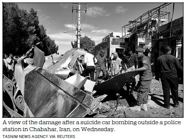 Teheran blames foreigners for attack