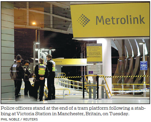 Manchester stabbing of three treated as terrorism