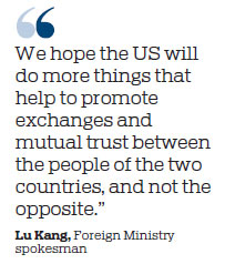 China rejects claims of travel risks made by US in advisory to citizens