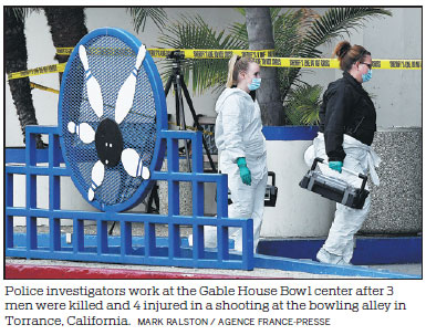 Shooting at California bowling alley leaves three dead, four hurt