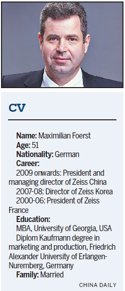 Zeiss expects nation to be growth engine and R&D leader