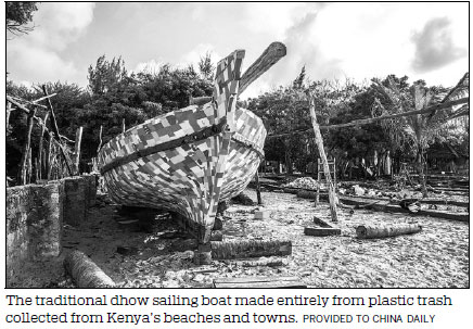 Boat made from plastic waste sets sail