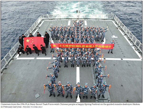 Celebrating Spring Festival far out at sea