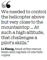 Helicopters rescue 10 following avalanche on Xinjiang mountain