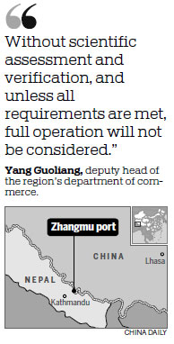 Tibet restarts freight trade at land port damaged in earthquake