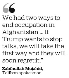 Trump says peace talks with Taliban are now 'dead'