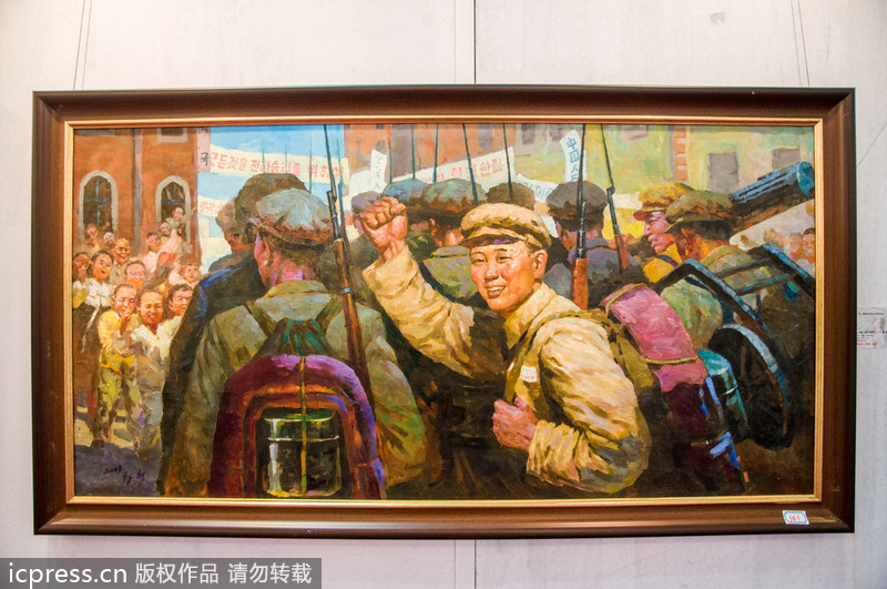 Paintings depict life in the DPRK