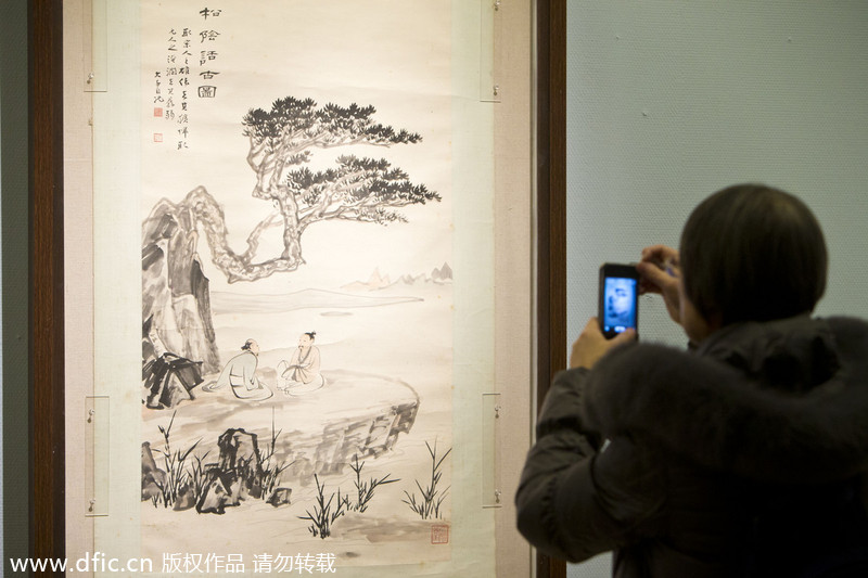 Zhang Daqian's work exhibited in Beijing