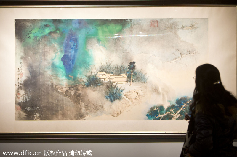 Zhang Daqian's work exhibited in Beijing