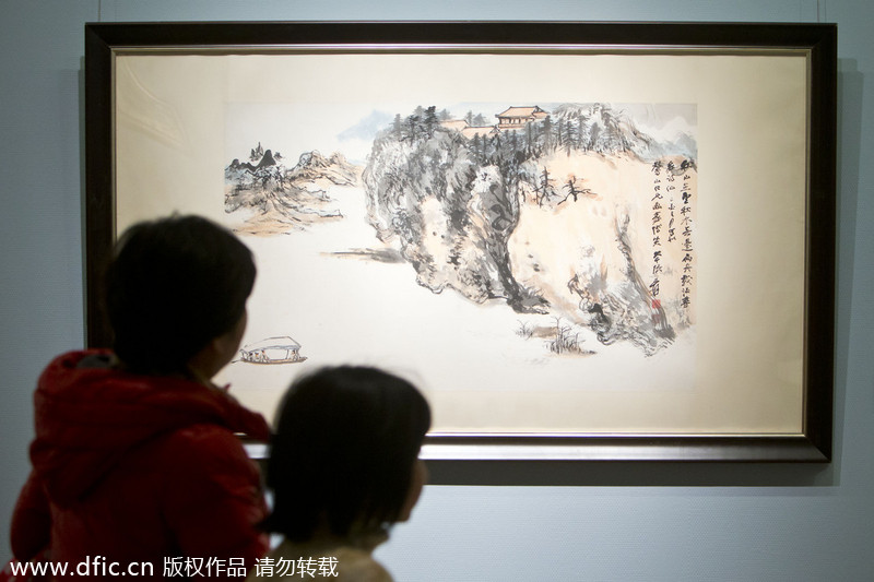 Zhang Daqian's work exhibited in Beijing