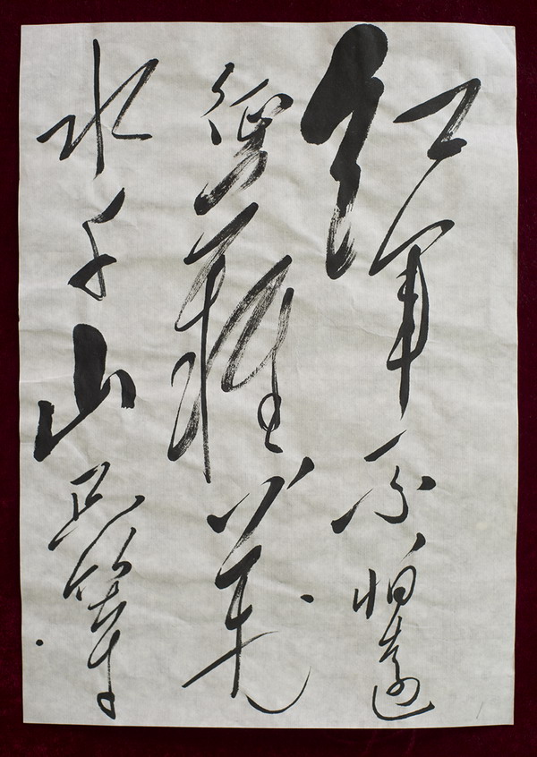 Calligraphic art of Chairman Mao on display