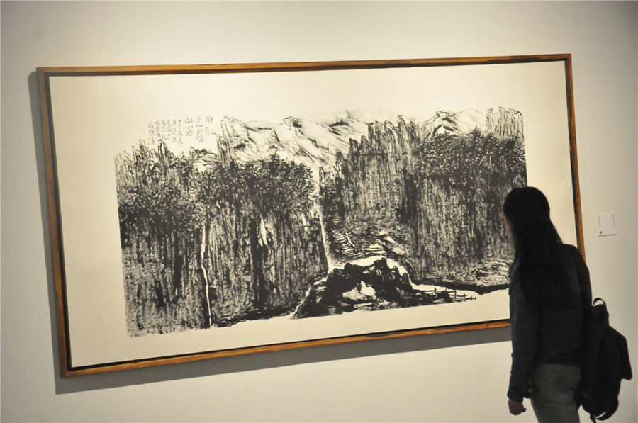 Paintings and calligraphy display spectacular landscapes