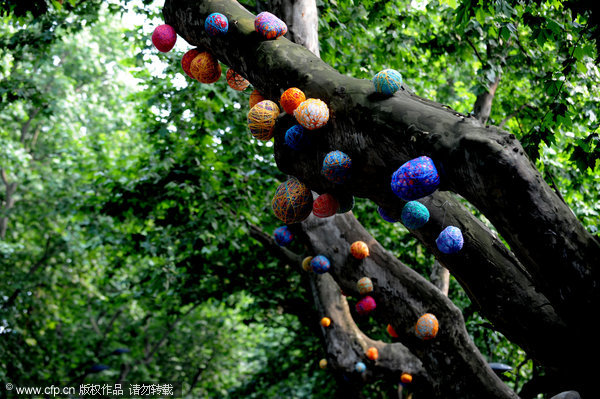 Socks hung out in Hangzhou's new 'art zone'