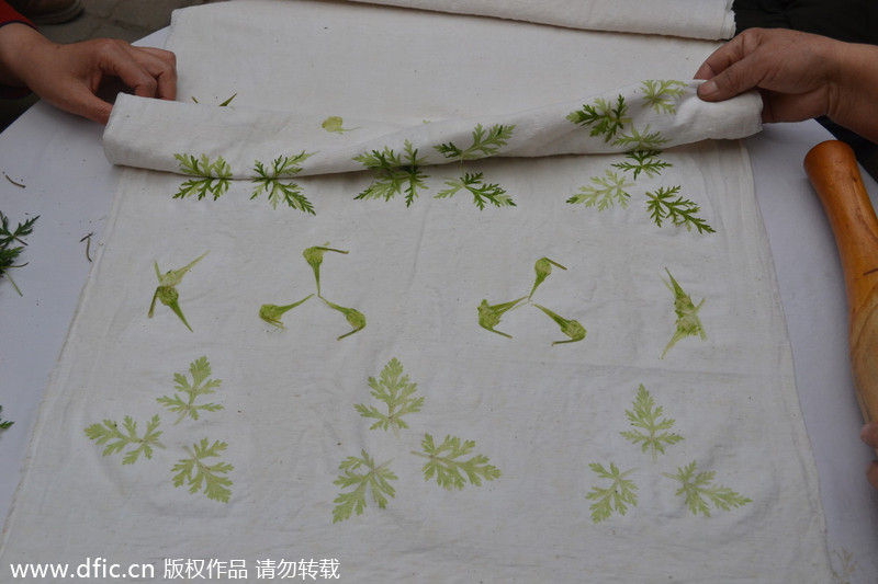 Grass printing art in Henan