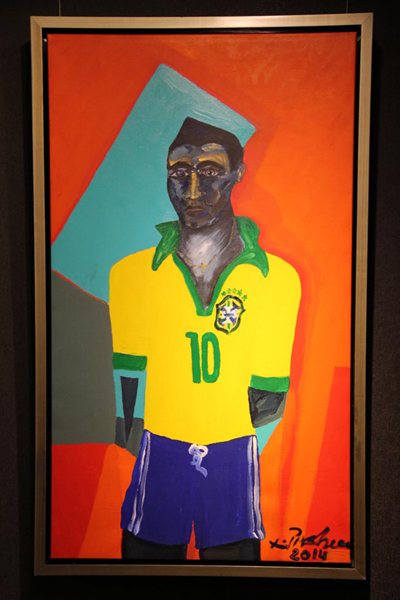 Football love presented by Brazilian artist