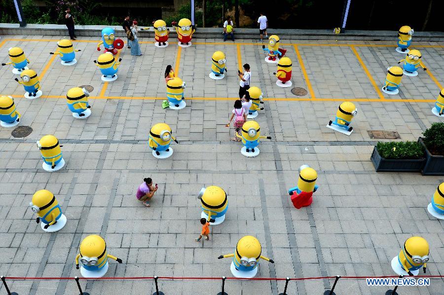 Minions figures displayed in Jinan