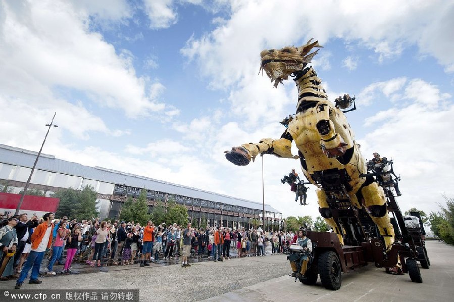 Horse-dragon sculpture celebrates China-France ties