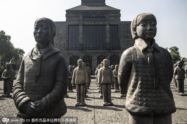 Artist creates terracotta girls to highlight sex imbalance