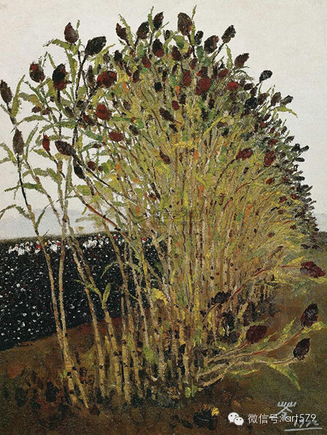 Red sorghum portrayed by different painters
