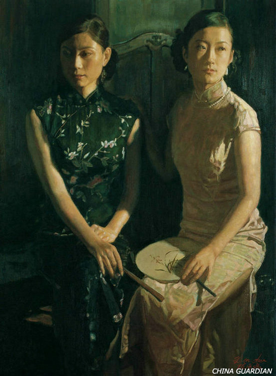 <EM>Qipao</EM> beauty in Chinese oil paintings