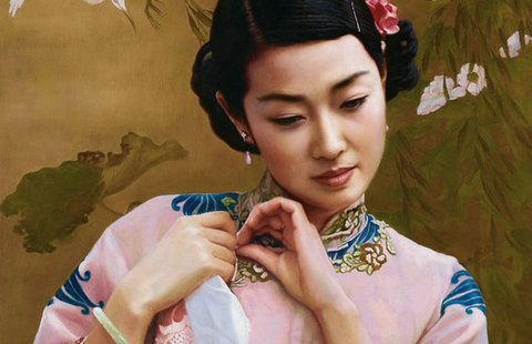 EM Qipao \/EM beauty in Chinese oil paintings 