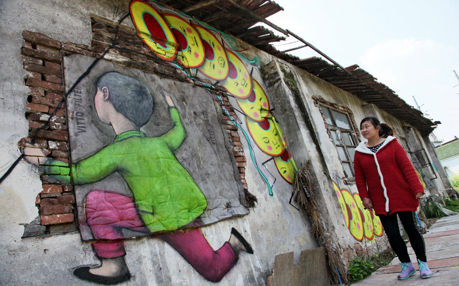 French street artist brightens up Shanghai village