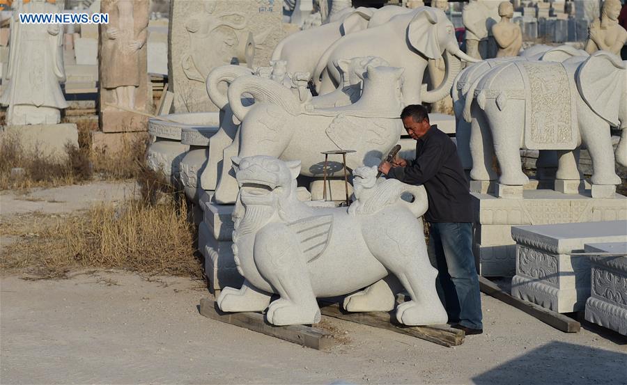 Shishan town develops stone carving as its leading industry in NE China