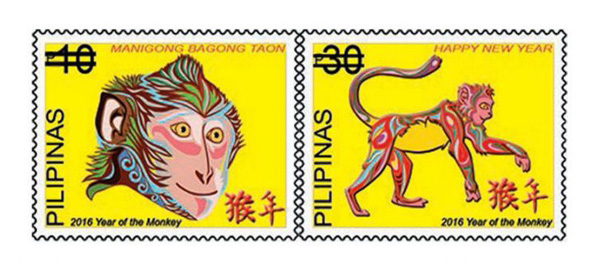 Monkey on stamps