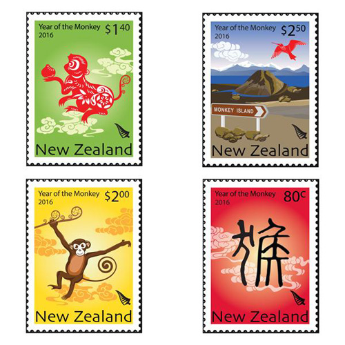 Monkey on stamps