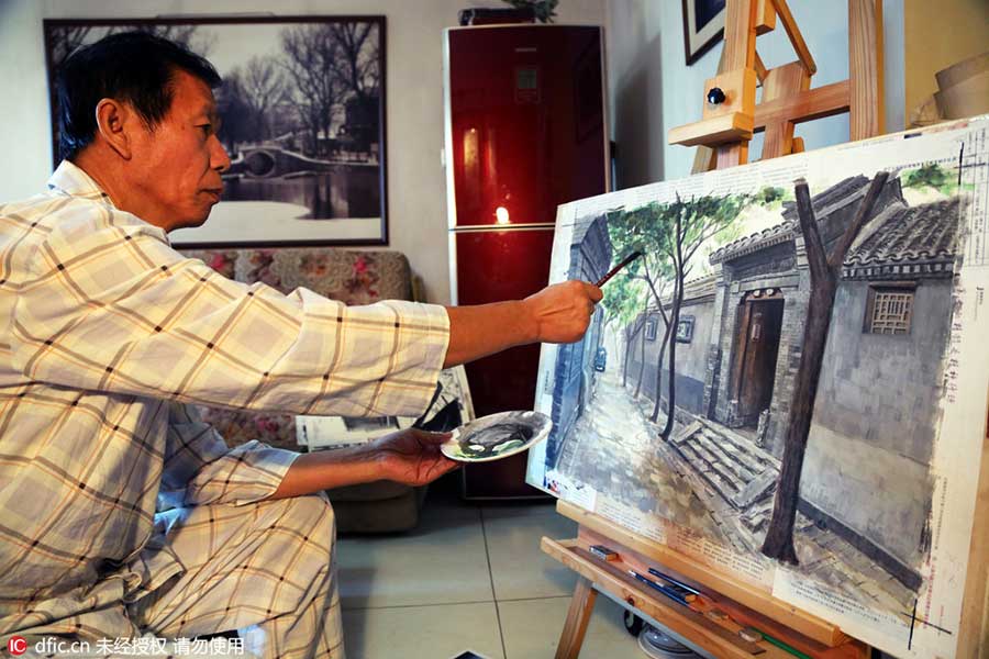 Beijing Hutongs revived in watercolors