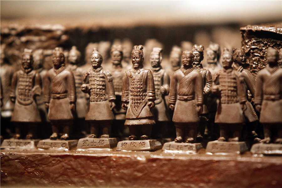 Xi'an cultural symbols made into chocolate art