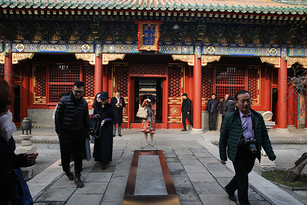 Outdoor sculpture exhibition on at Forbidden City