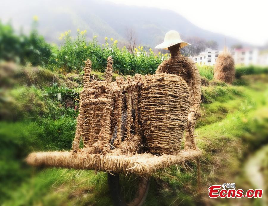 China's most beautiful village adds straw creations