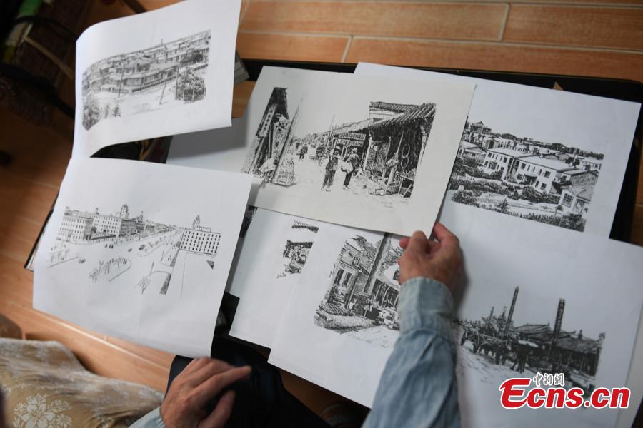 Man creates 330 pen pictures of city buildings