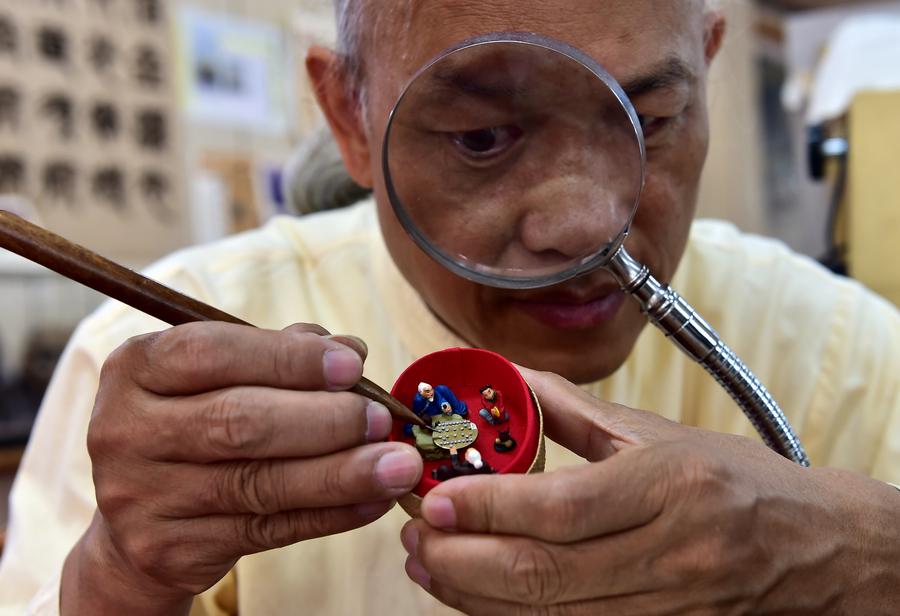 Miniature sculpture made by folk artist from Taipei