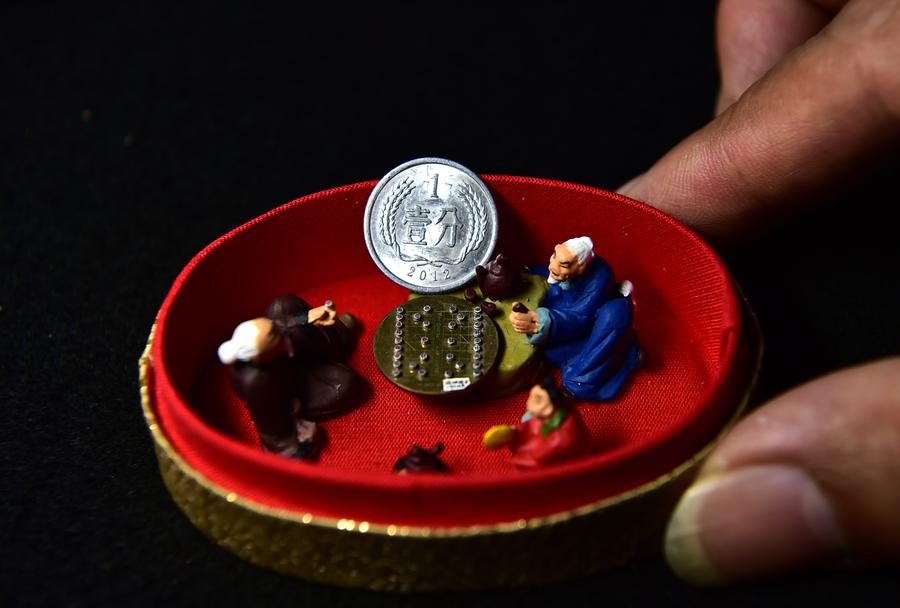 Miniature sculpture made by folk artist from Taipei