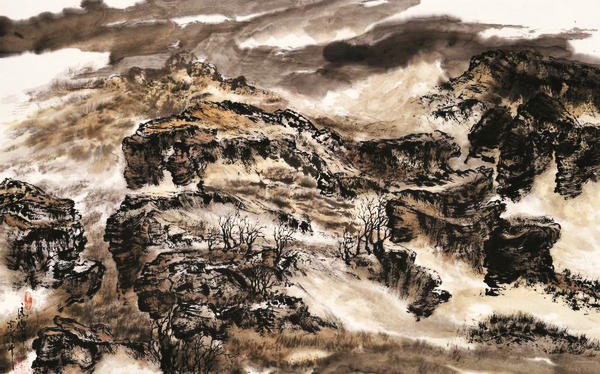 Painter depicts great Taihang Mountains with passion and love