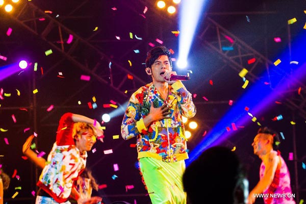 Singer Jay Chou performs during concert in Na