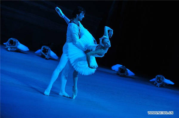Dancers rehearse 'Swan Lake' at Singapore's Esplanade