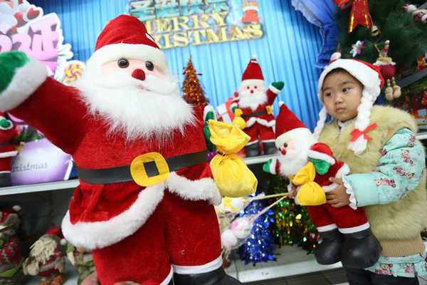 Children bring Christmas to China