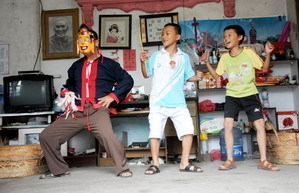 Sorcerer's dance performed at Drigong Ti Temple of Lhasa