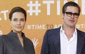 Brad Pitt attends world premiere for movie 'Fury'