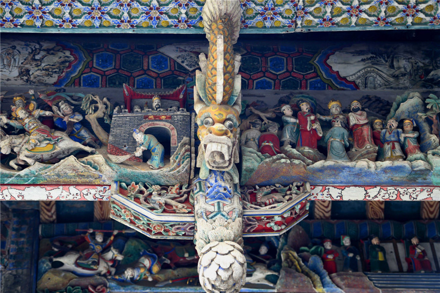 Wood carvings of gorgeous stage in Anhui