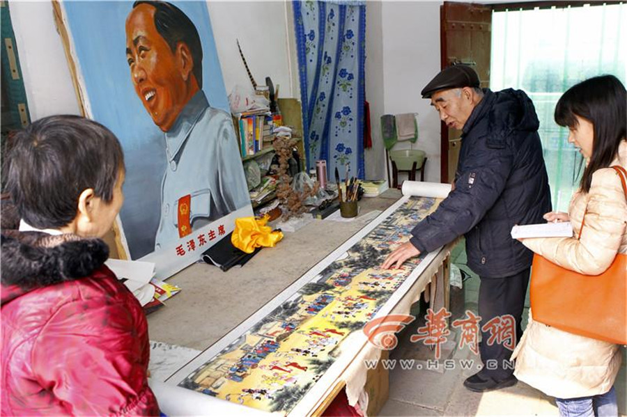 21-meter-long painting records Shehuo performance