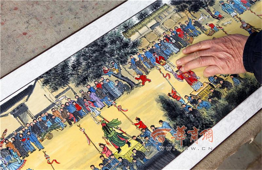 21-meter-long painting records Shehuo performance