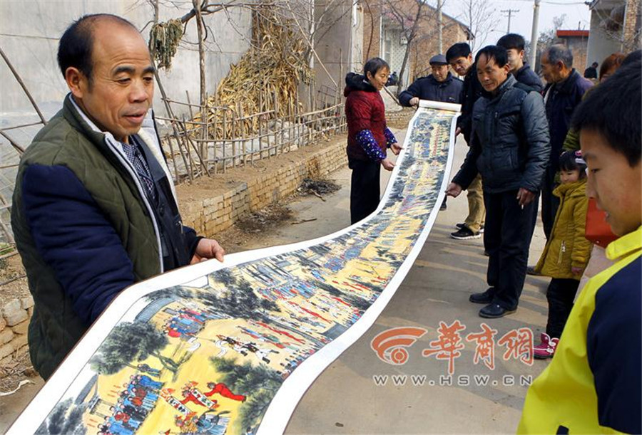 21-meter-long painting records Shehuo performance