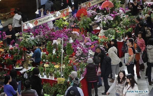 Lunar new year market attracts customers in Richmond, Canada