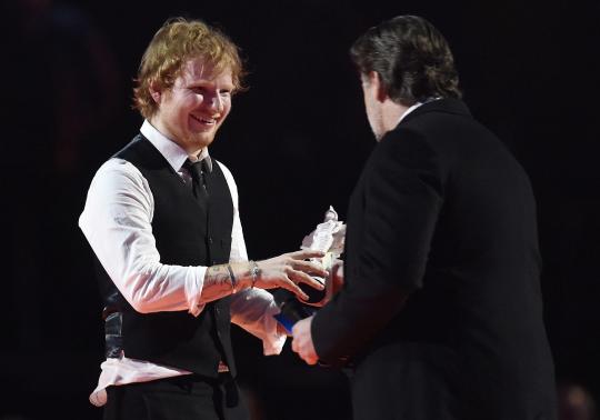 Ed Sheeran wins best British record at top UK music awards