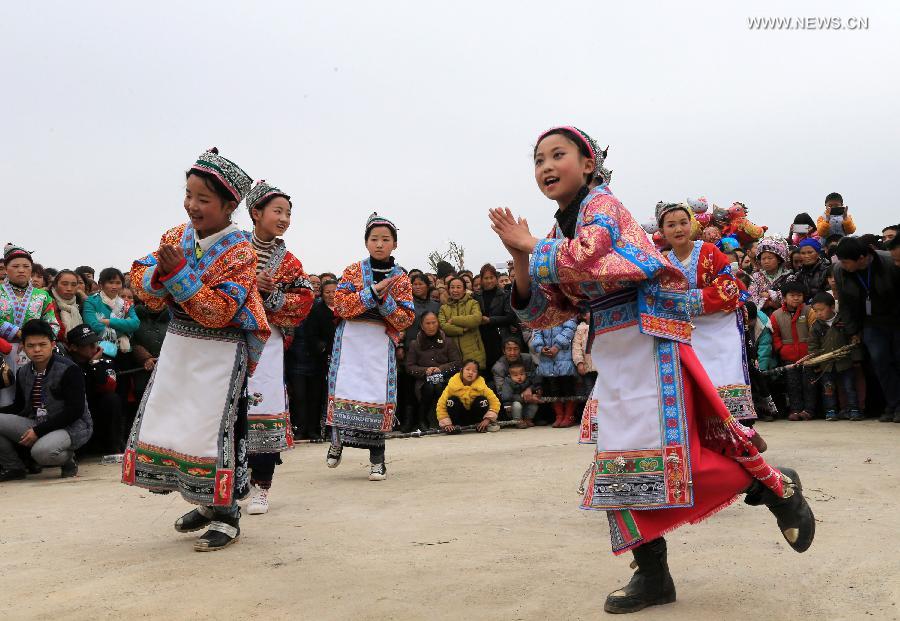 Miao people celebrate New Year in Anshun City, SW China