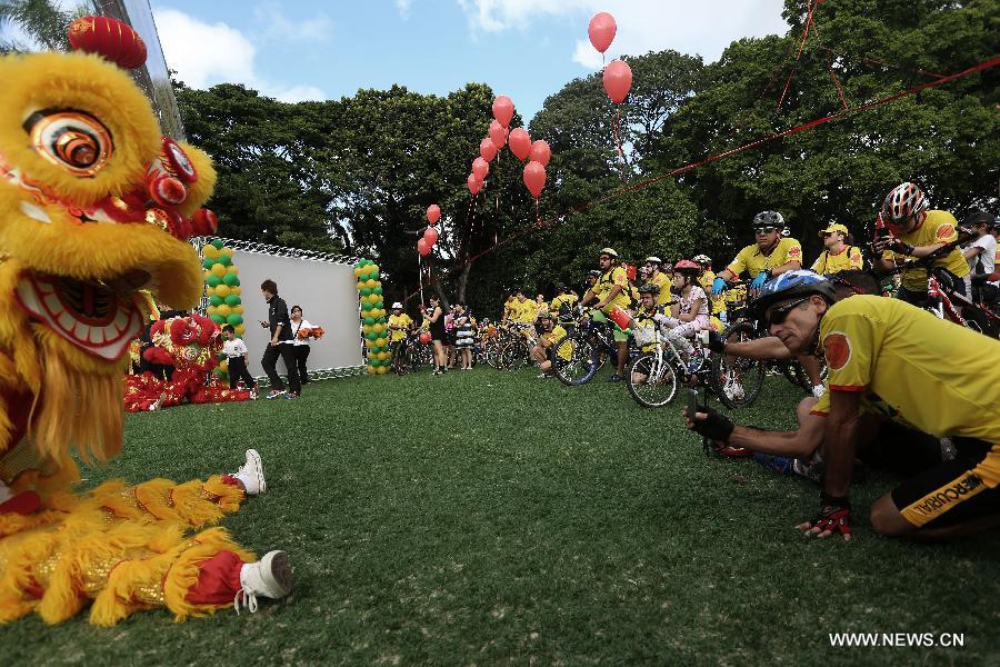 Bike-riding activity held to celebrate Chinese L